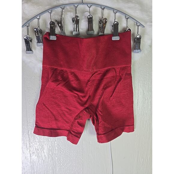 Colsie Pajama Bike Athletic Shorts Womens Small Maroon Sleep Cozy Athleisure - Picture 3 of 5